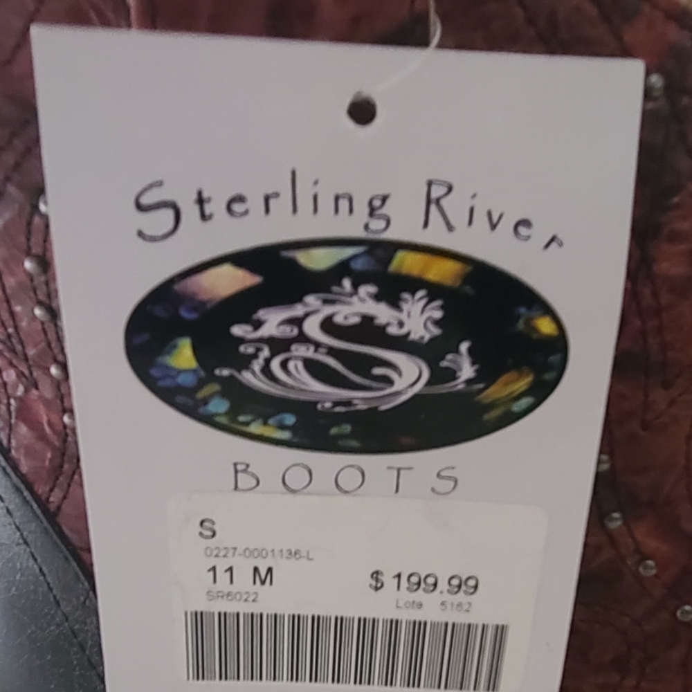 Sterling River Womens Zip Cowboy Bootie NWT Leather Sz 11 med - Picture 3 of 8